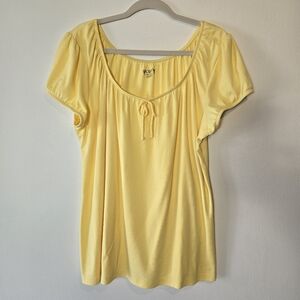 Cato Yellow Cottagecore Coquette Prairie Peasant Top Plus Size 18/20W